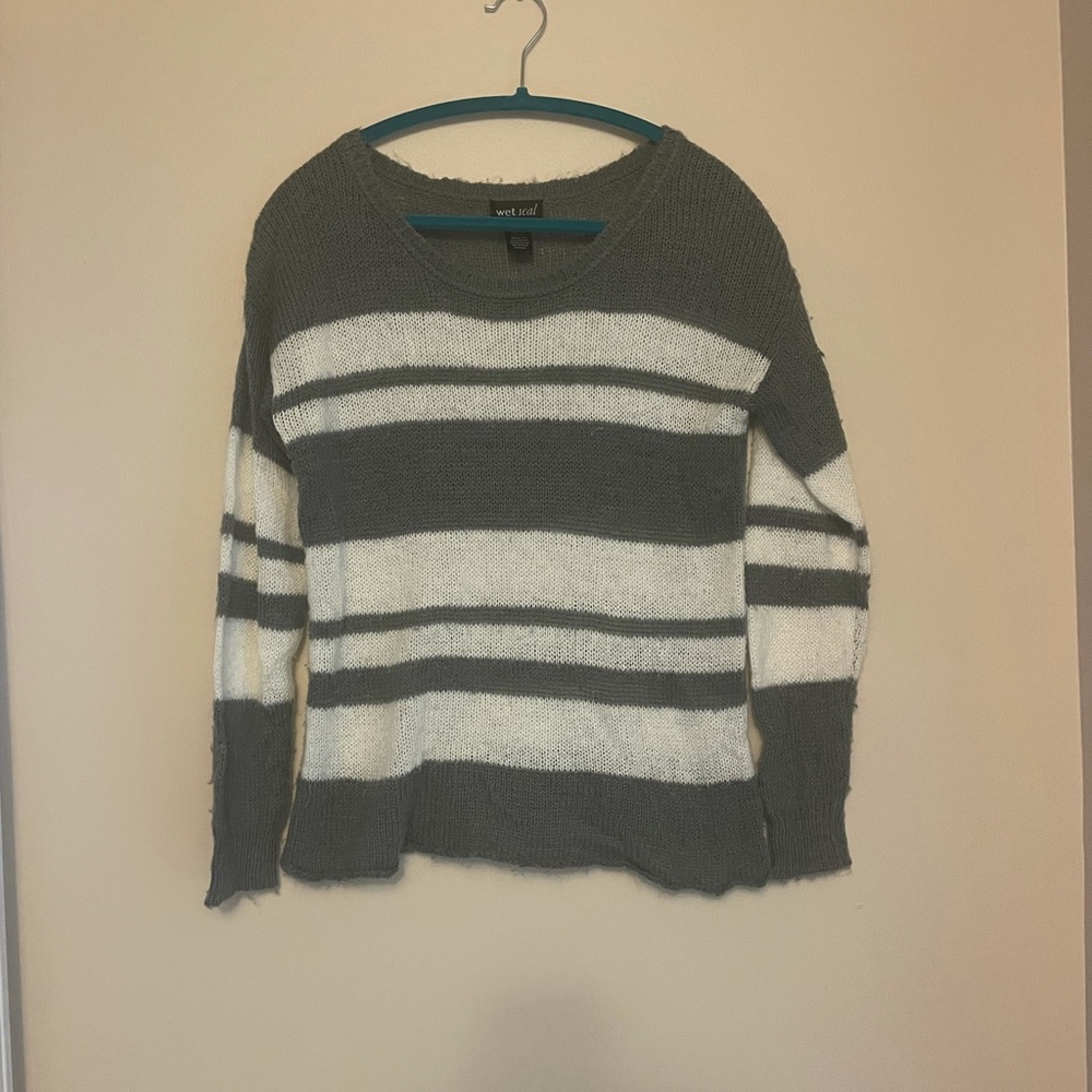 Grey and White Sweater